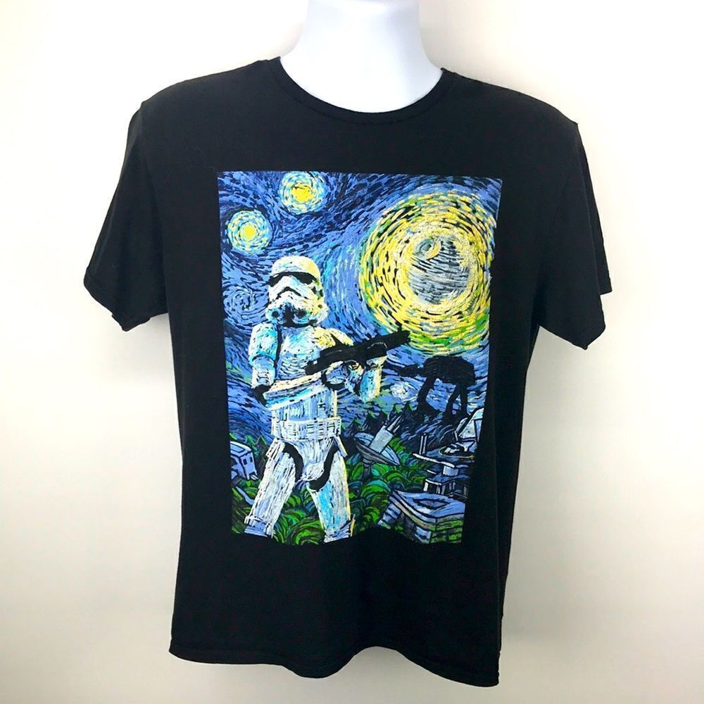 Star Wars Van Gogh Style Stormtrooper Shirt Youth Large Unisex Officially Licens